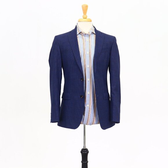 Ted Baker 36R Blue Check 2-Button Sport Coat Blazer Jacket T045